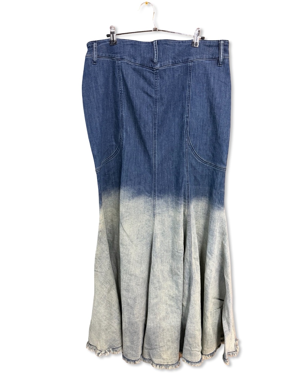 Current Mood dip dye denim maxi skirt Dolls Kill mermaid hem stretch XXL - Picture 3 of 5